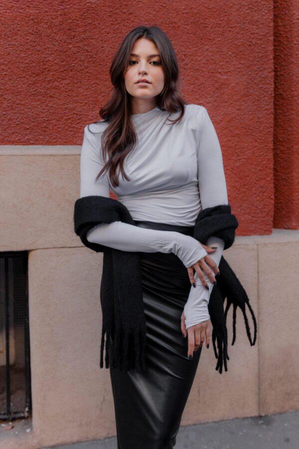 SKIRT MAT LATEX BLACK