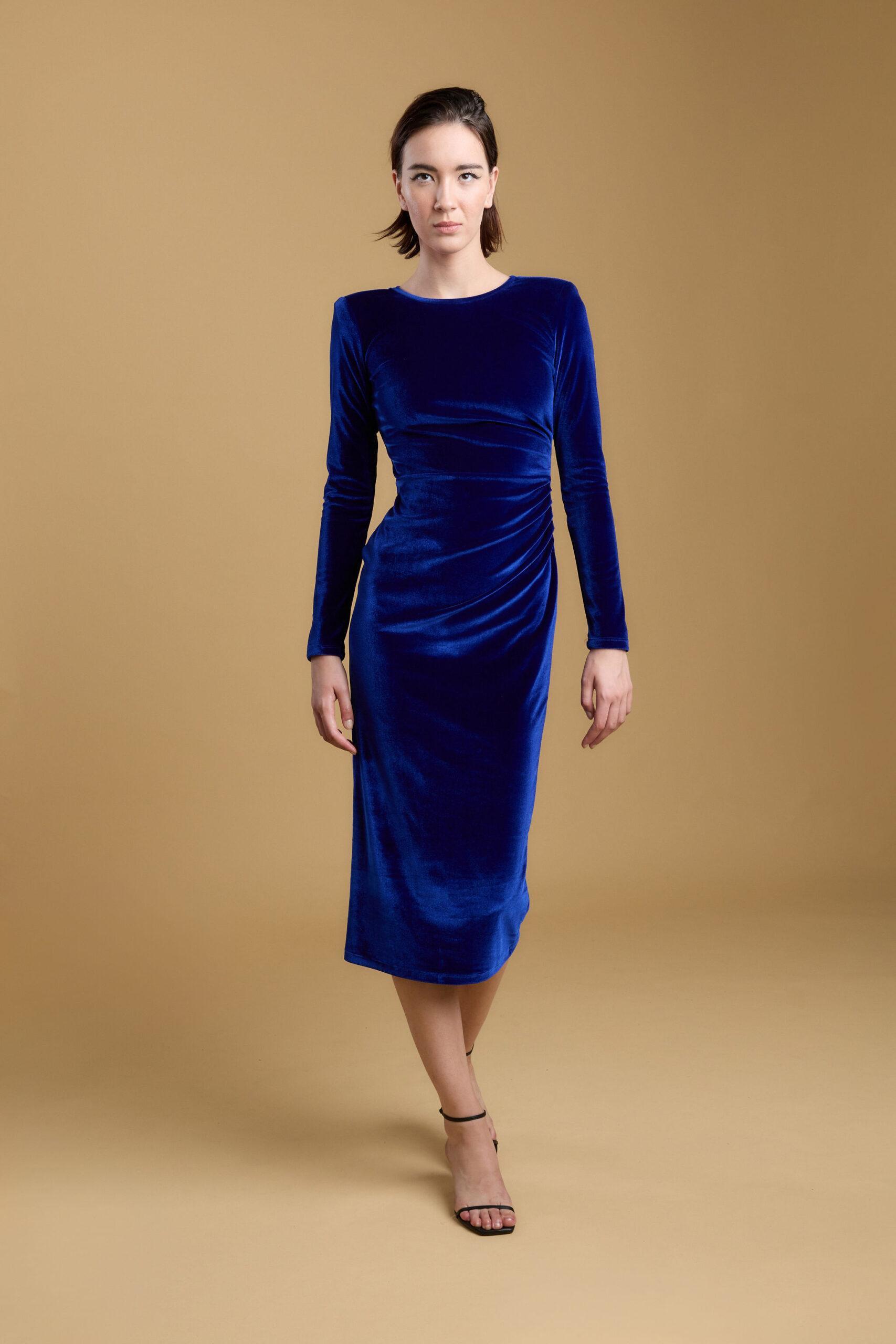 DRESS VELVET BLUE - Image 4