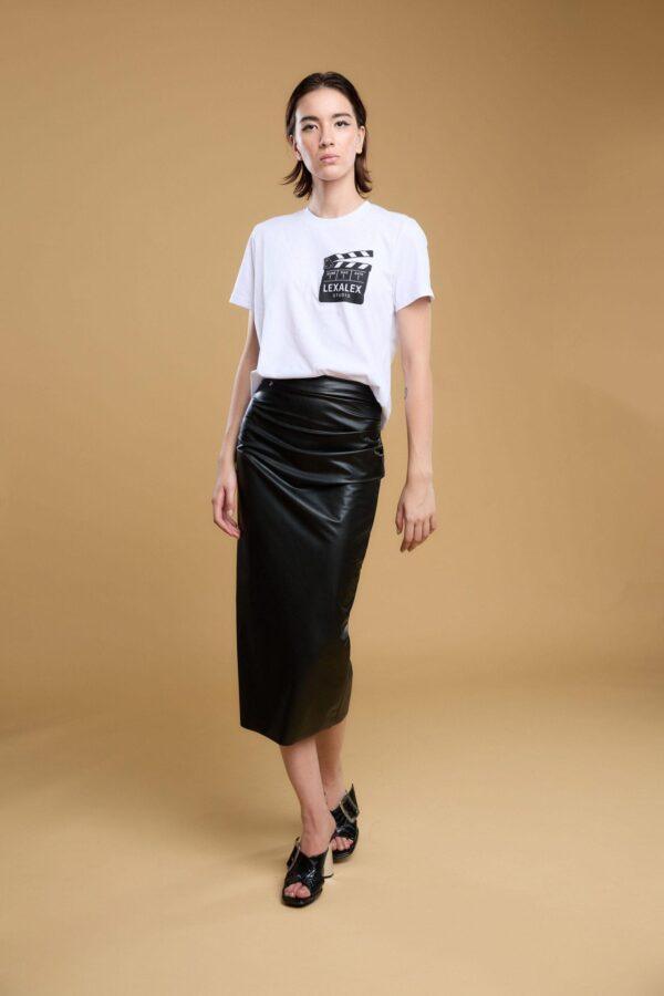SKIRT MAT LATEX BLACK