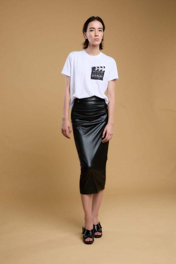 SKIRT MAT LATEX BLACK