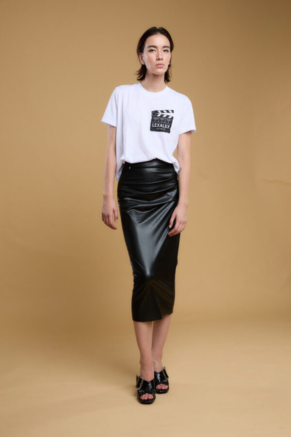 SUKNJA MAT LATEX CRNA