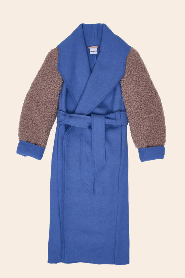 REAL WOOL COAT BLUE