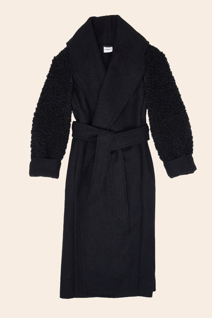 REAL WOOL COAT BLACK