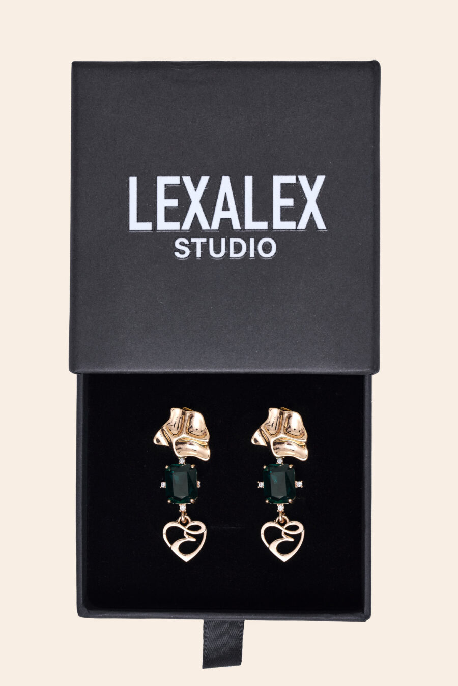 LE EARINGS CRYSTAL GREEN